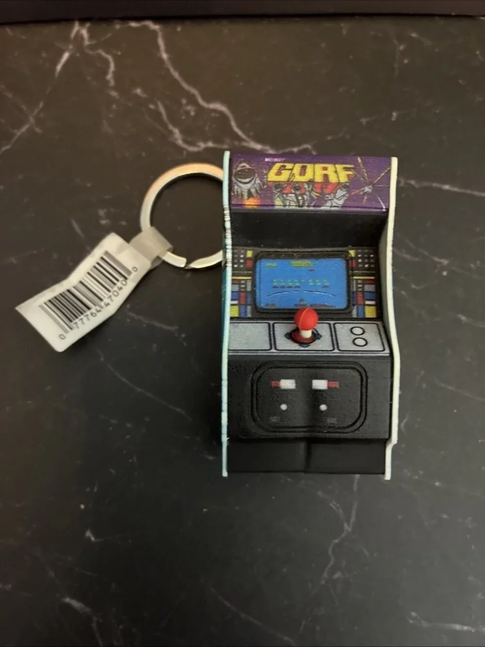 Mini Arcade Game Keychain Gorf Retro Video Game Style Key Ring Toy